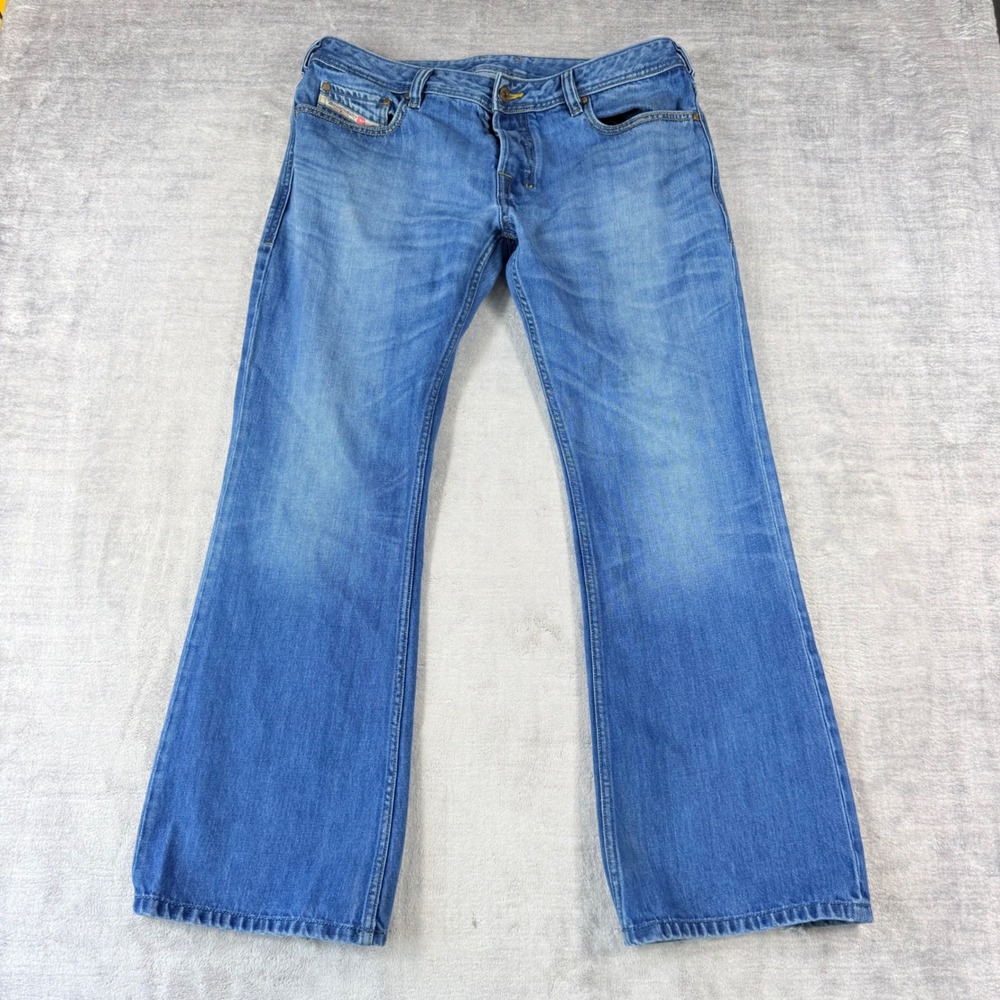 Diesel Jeans Women 34x30 Blue Zathan Bootcut Wash 0073I Denim Y2K Designer